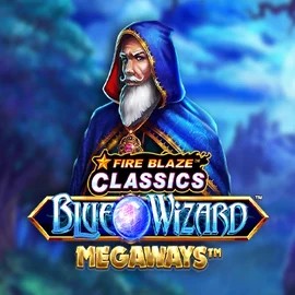 Fire Blaze Blue Wizard Megaways logo – Slots by Rarestone Gaming at Wild Robin Casino