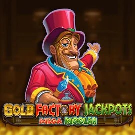 Try Gold Factory Jackpots Mega Moolah slot by Aurum Signature Studios on wildsrobin.ca – logo image