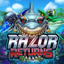 Razor Returns slot logo by Push Gaming at Wild Robin Casino